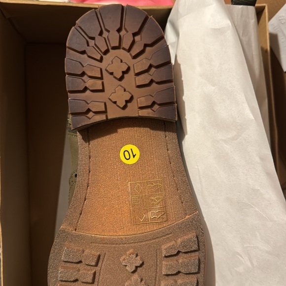 Madden Mens Olive Green Brogue Lace-up Wingtip Zip-up Boots, Size 10, NIB - Picture 5 of 6